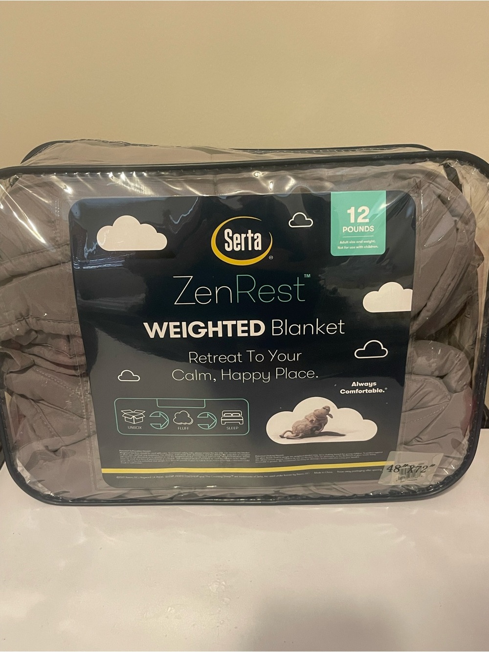 Serta ZenRest 12 lb Gray Weighted Blanket
